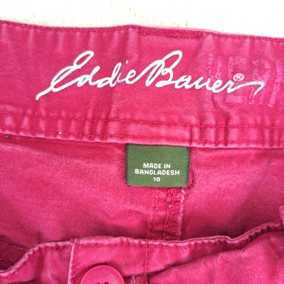 Eddie Bauer Raspberry Colored Denim Shorts Size 10 - Picture 3 of 4